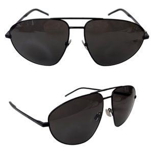SAINT LAURENT Classic Aviator Sunglasses NEW 60mm Black Polarized